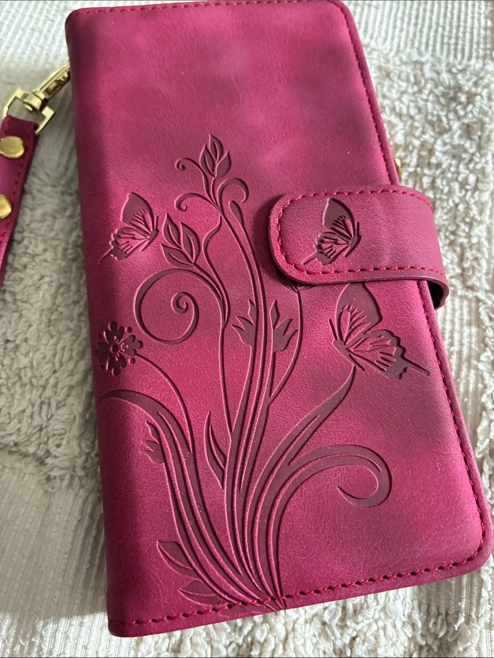 Stylish Floral Wristlet Phone Case - Pink iPhone 16e